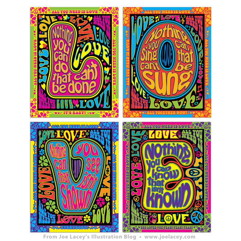 Crayola Signature Coloring Songbook: Lyrics by Lennon & McCartney 4-panel wall poster 