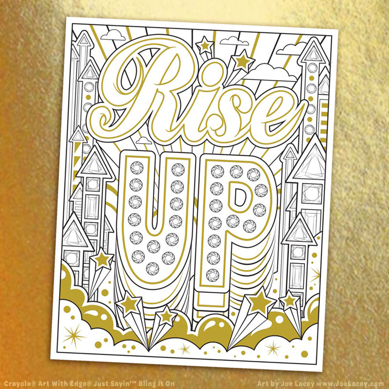 Crayola Art With Edge / Just Sayin' - Vol II: Bling It On! "Rise Up" illustration by Joe Lacey