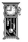8-bit grandfather clock with mouse