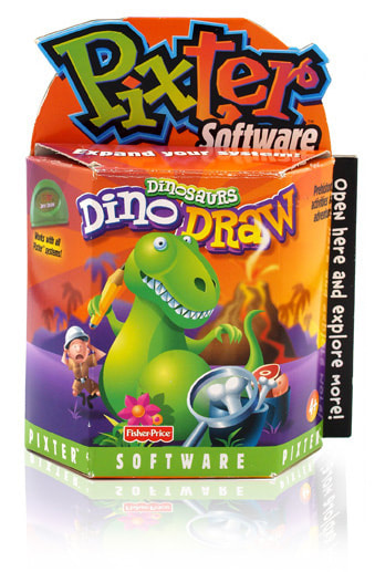 Fisher-Price PIXTER Dino Draw cartridge packaging.