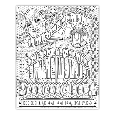 I AM THE WALRUS Artwork by Joe Lacey for the Crayola Signature Coloring Songbook, Lyrics by John Lennon & Paul McCartney