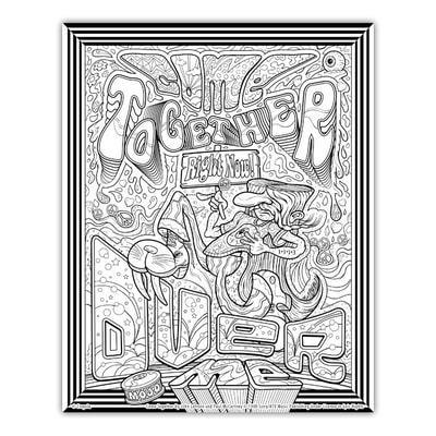 COME TOGETHER Artwork by Joe Lacey for the Crayola Signature Coloring Songbook, Lyrics by John Lennon & Paul McCartney
