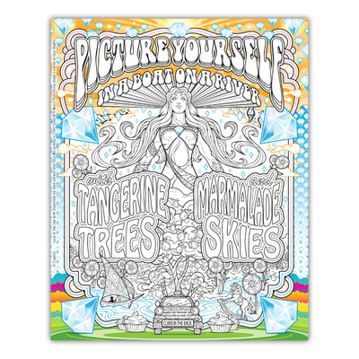 LUCY IN THE SKY WITH DIAMONDS Artwork by Joe Lacey for the Crayola Signature Coloring Songbook, Lyrics by John Lennon & Paul McCartney