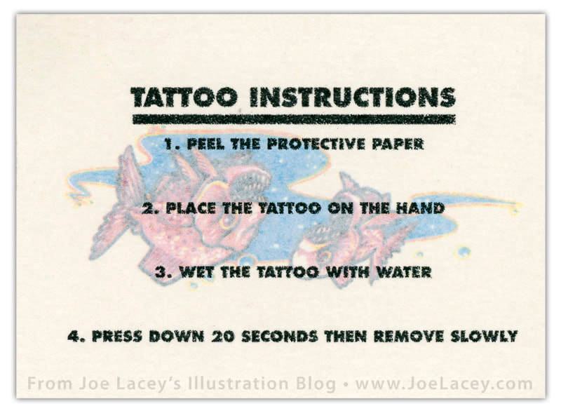 Joe Lacey talks about his work for Tattoo Champ Bubble Gum temporary tattoos  for kids.
