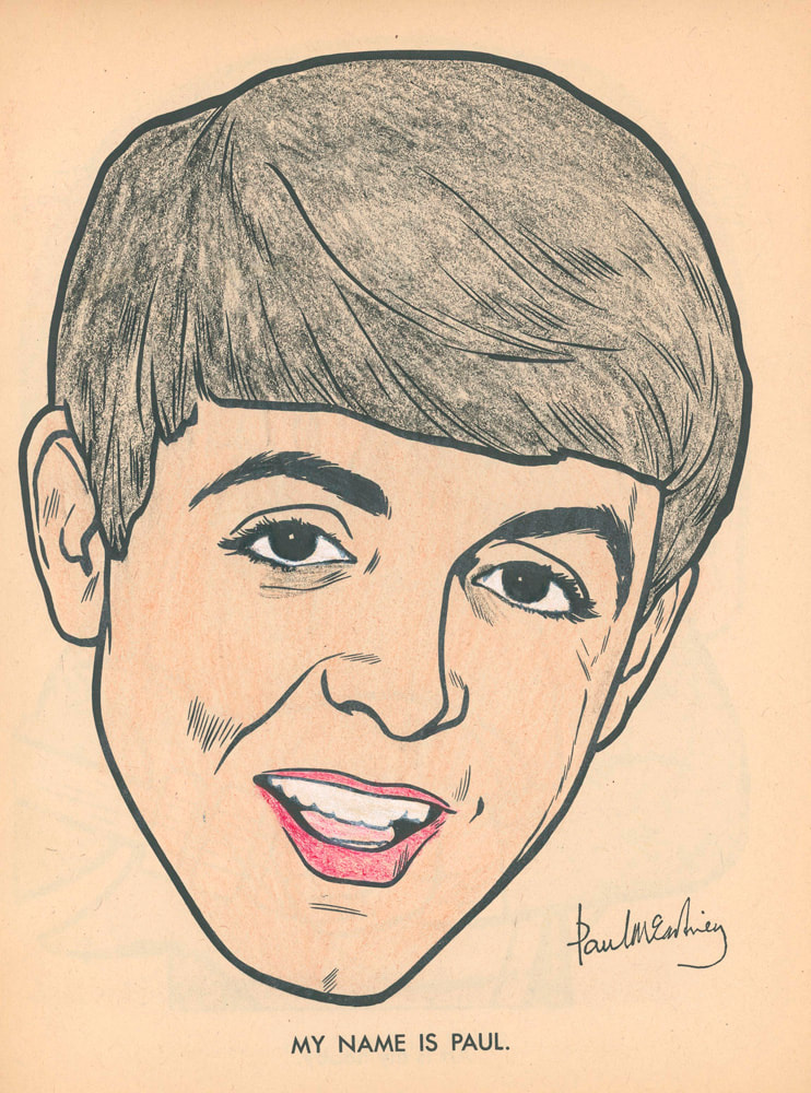 Paul McCartney coloring page. 1964 - The Beatles Official Coloring Book by The Saalfield Publishing Company