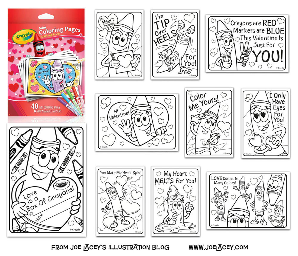 Crayola 2014 Mini Coloring pages and box of Valentines with markers
