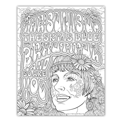 DEAR PRUDENCE original artwork by Joe Lacey. Signature™ Coloring Songbook, Lyrics by John Lennon & Paul McCartney