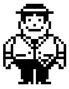 8-bit artwork of fat man with hat
