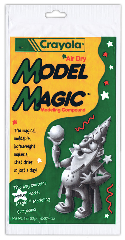 Model Magic™ Wizard for Crayola's Air Dry Model Magic™ Modeling Compound. Character design and illustration by Joe Lacey. The packaging as it was originally printed came out dark and murky.