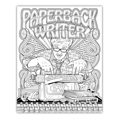 PAPERBACK WRITER original artwork by Joe Lacey. Signature™ Coloring Songbook, Lyrics by John Lennon & Paul McCartney