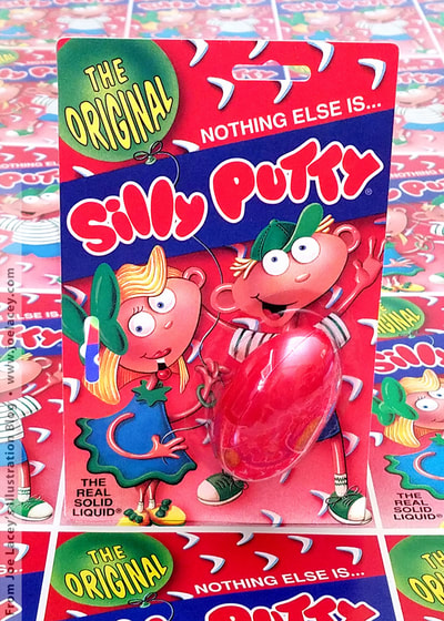 Original Silly Putty. Silly Putty package and character design by illustrator Joe Lacey.